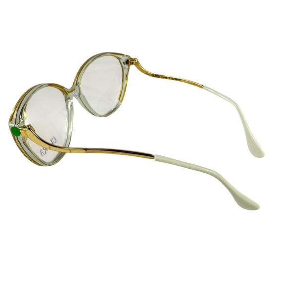Rare ULTRA Zanadu Designer Gold Cat Eye Glasses Classic Clear Frames 59 18 NOS